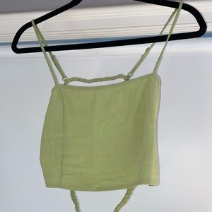 Kendall + Kylie green crop top